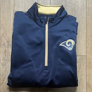 St. Louis Rams Vintage Medium Navy and Gold Quarter-Zip Pullover Long Sleeve